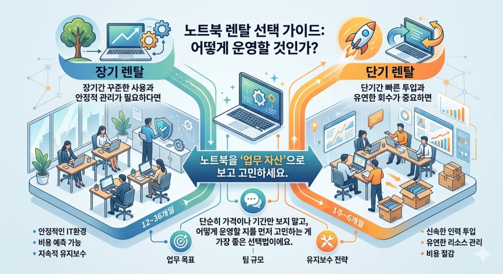 영등포 pc 노트북 렌탈 데스크탑 장기 단기 차이와 선택 기준